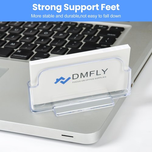 16 Pack Clear Business Card Holder for Desk, Plastic Business Card Display Desktop Acrylic Business Card Stand for Office, Exhibition Booth