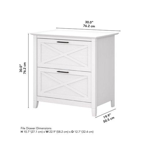 Bush Furniture Key West Lateral File Cabinet, Modern Farmhouse 2 Drawer File Cabinet for Home Office
