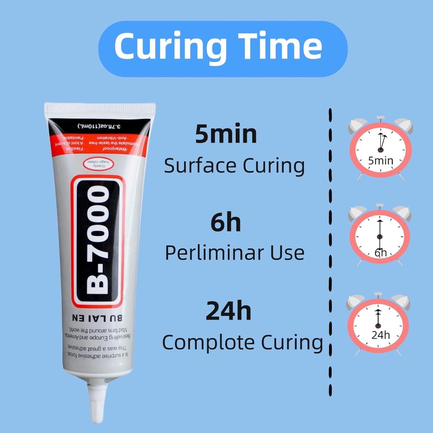 B-7000 Fabric Glue - Clear Liquid Stitch with Precision Tip for Crafting & Repairs | 110ml/3.7fl.oz