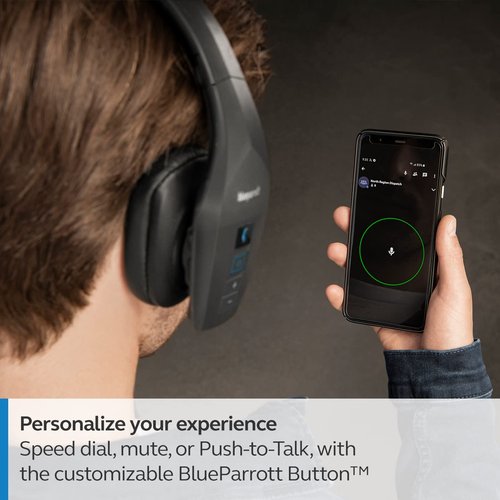 BlueParrott B650-XT Mono Bluetooth Wireless Headphones 96% Noise Canceling Over Head Trucker Headset with Mic, 100% Voice Control, IP54-Rated Protection, Active Noise Cancellation, 36 hrs. Talk Time