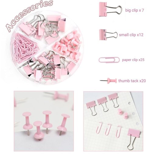 Pink Office Desk Accessories, 15pcs Office Supplies 360°Pen Holder Desk Organizers and Accessories with Pink Stapler and Tape Dispenser Set, Cute Desk Accessories for Women Gift Set