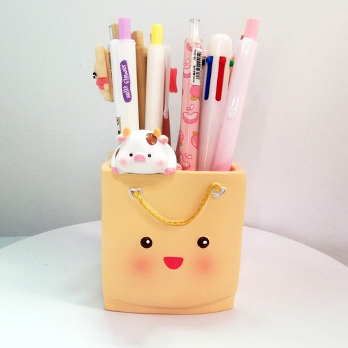 Gosyfeti Pen Holder for Desk Cute, Creative Pencil Cup Organizer for Kids, Cosmetic Brushes Storage Desktop Decoration for Home Office School