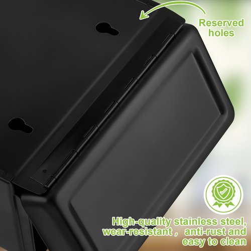 Tioncy 2 Pcs Sanitary Napkin Receptacle, Tampon Disposal Bin Wall Mounted Tampon Holder Stainless Steel Sanitary Napkin Disposal Bins for Home Office Public Restrooms Bathroom (Black)