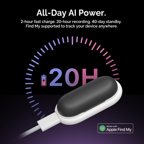 AI Voice Recorder, PLAUD NotePin Voice Recorder, App Control, AI Notetaker, AI Transcribe & Summarize, Support 112 Languages, 64GB Memory, Audio Recorder for Lectures, Meetings, Cosmic Gray