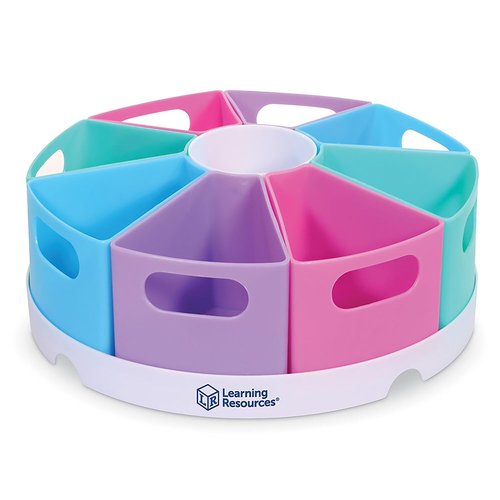 Learning Resources Create-a-Space Storage Center - Pastel, Homeschool Storage, Nursery Organizer, Fits 3oz Hand Sanitizer Bottles, Classroom Craft Keeper, 10 Piece Set