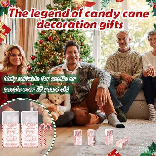100 Sets Christmas Candy Cane Story Gifts Mini Plastic Candy Cane with the Legend of Canes Cards Christmas Stocking Stuffers Church Events Party Favors for Coworkers Teachers