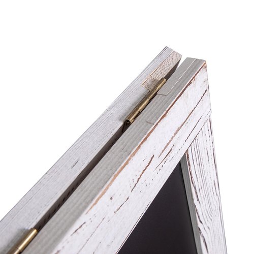 Flash Furniture Canterbury Magnetic Chalkboard Sign Set - Whitewashed Wood Frame - 48" x 24" - Indoor/Outdoor - Includes 8 Chalk Markers, 10 Stencils, 2 Magnets