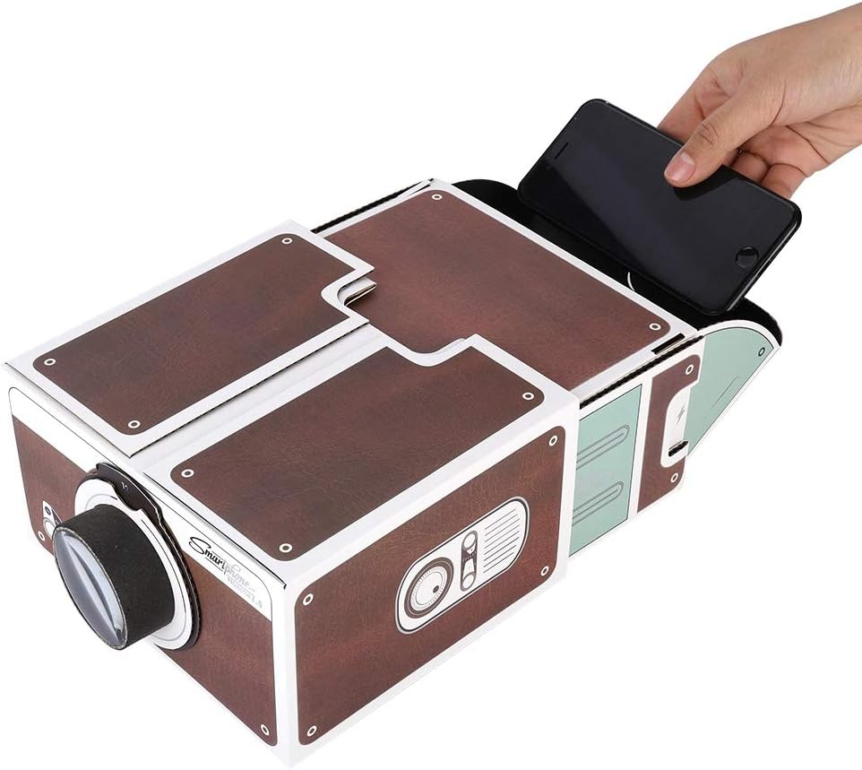 Skiennix Mini Portable Smartphone Projector - 2nd Gen, Brown, Ideal for Kids' Entertainment