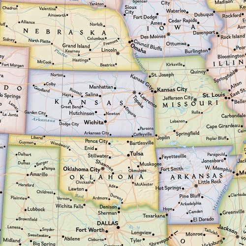National Geographic Maps | United States Contemporary Wall Map - Compact 23.25 x 16 Inches - Front Lamination