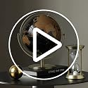 Golden 5.5-Inch World Globe with Rotating Stainless Steel Stand for Home & Office Decor