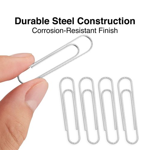 Staples Paper Clips, 1.75 Inch, Heavy-Duty Jumbo Non-Skid Paperclips for Office, School, Personal Use, 1,000-Pack, Silver