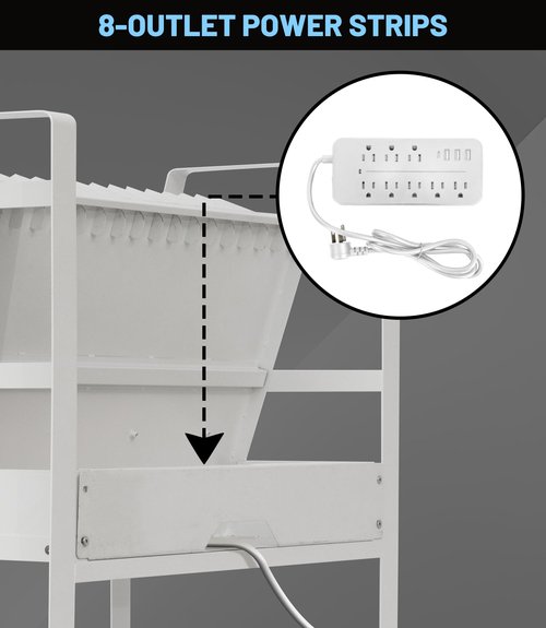 OREALLANDROL 2-Tablet 32 Device Chromebooks Open Charging Cart, Office and Classroom Mobile Charging Station for Chromebook, Tablet and Laptop (Power Strip Included)
