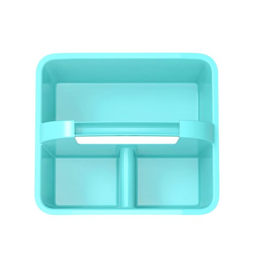 Storex Modern-Series Small Caddy – Multipurpose Classroom Organizer with Handle, Teal, 6-Pack (01061U06C)