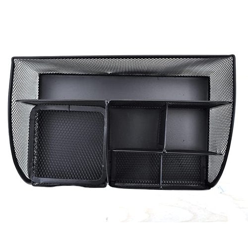 Jaugufiy Metal Mesh Stationery Organizer Pen/Pencil Holder - Black