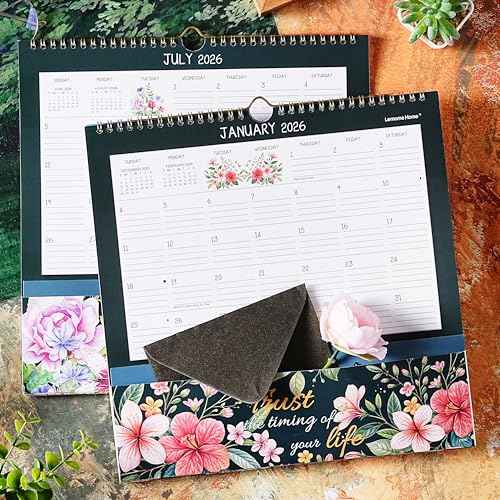 2026 Wall Calendar - 2026 Pocket Calendar, 11.7" x 11.7", 2026 Calendar with Pockets, Jan. 2026 - Dec. 2026, 2026 Wall Calendar 12 Month with One Pockets, Calendars for Office School Home, Golden Twin Wire Binding, Premium Paper - 12 Different Floral