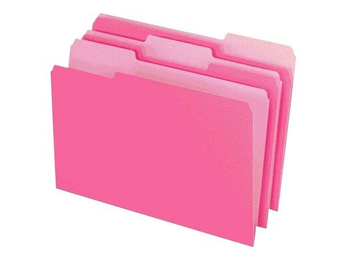 Pendaflex Two-Tone Color File Folders, Legal Size, Pink, 1/3 Cut, 100/BX (153 1/3 PIN)