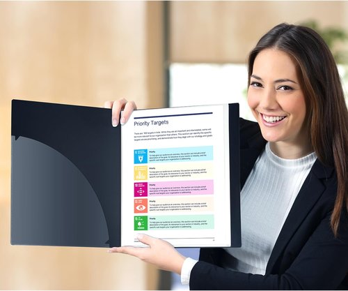 Dunwell 12-Pocket Presentation Binder - Customizable Cover, 24 Viewable Pages, 8.5x11, Black