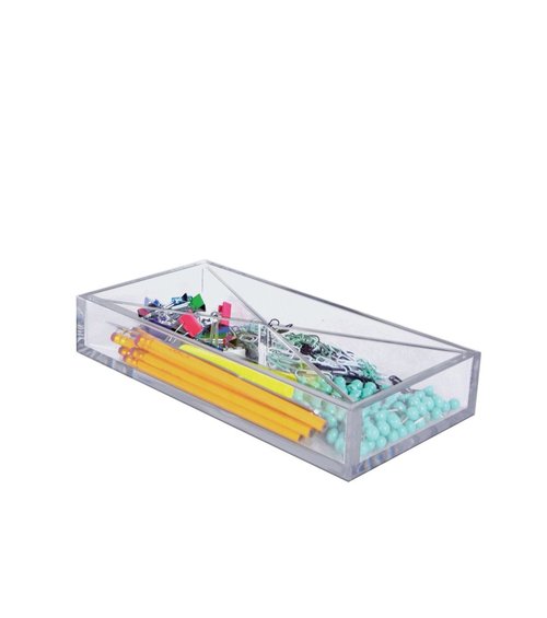 Azar Displays 556353 Large Tray 4 Compartment Desk Organizer Pencil Holder Pack of 2