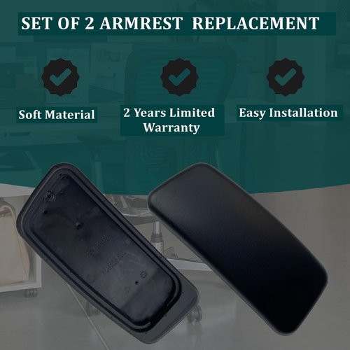 HYEJDRV Chair Armrest Replacement, Arm Pad Caps Replacement for Haworth Zody Office Chair 1 Pair (Black)