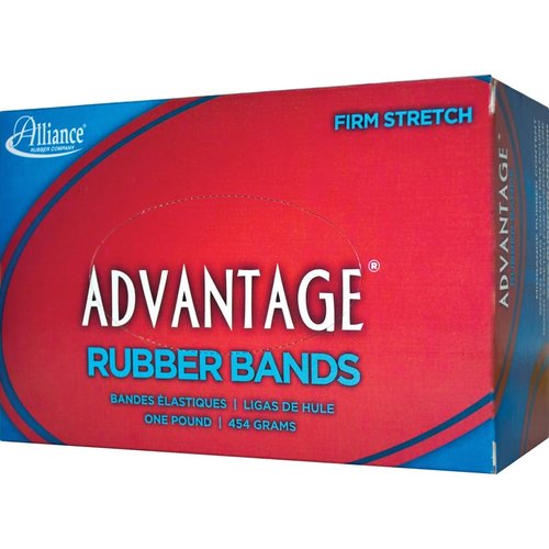 Alliance Rubber 27405 Advantage Rubber Bands Size #117B, 1 lb Box Contains Approx. 200 Bands (7" x 1/8", Natural Crepe) , Beige