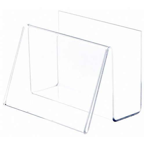 Plymor Clear Acrylic Deluxe Postcard Holder & Display (Horizontal), 6" W x 4.25" D x 4.5" H, Pack of 3
