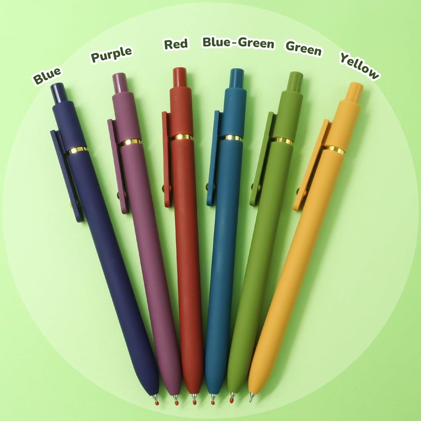 UIXJODO Gel Pens - 6 Pcs Fine Point Black Ink Pens for Smooth Writing | High-End Retractable Design