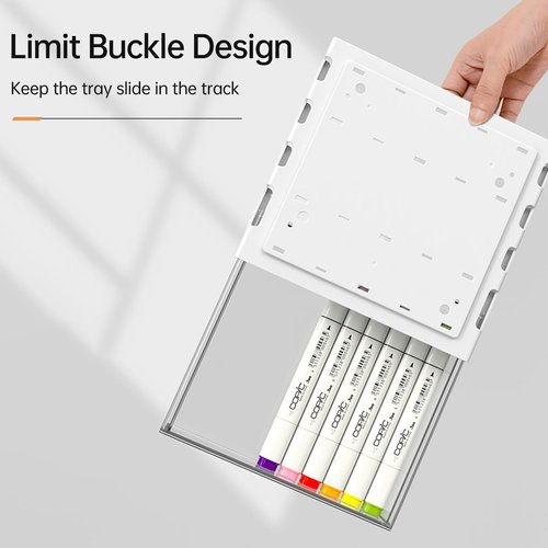 Bisofice Under Desk Drawer Hidden Storage Box Desktop Organizer Transparent Tray Suitable for Desk with Lip Installation with Attachable Strip/Screws Ideal for Home Office Organization
