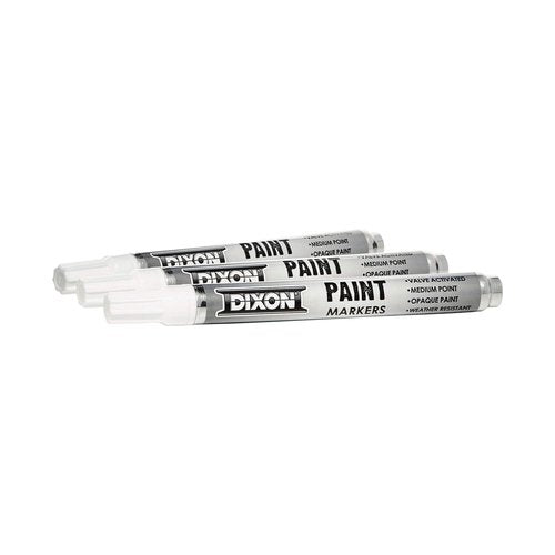 Dixon Paint Markers, Medium Tip, Box of 12, White (80229)