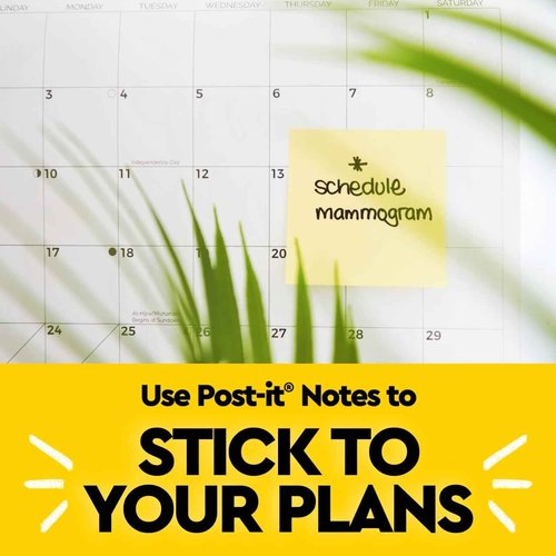 Post-it Notes 4 in x 6 in, 12 Pads, America's #1 Favorite Sticky Notes, Canary Yellow, Clean Removal, Recyclable (660)