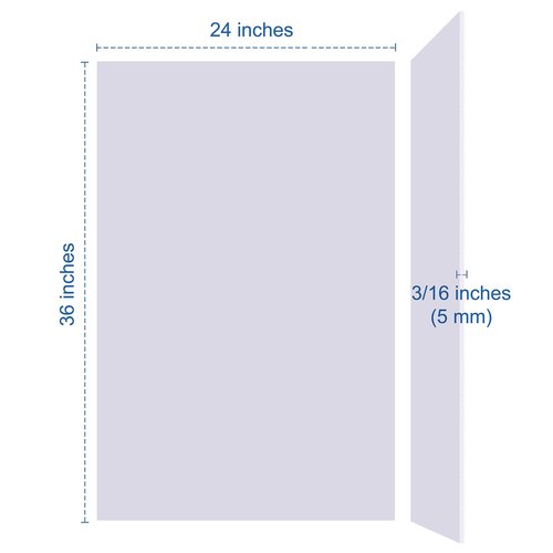 Foam Board 24 x 36 x 3/16" (5mm) - 12 Pack - White Poster Board, Acid Free, Double Sided, Rigid, Sign Board Foamboard for Mounting, Crafts, Paintings Prints, Art, Display, Presentation and Projects