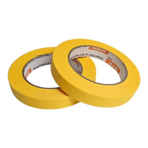 WTP TOOLS MTE18-48 Automotive Industry Masking Tape for Painting and Refinishing, Yellow Color, 3/4" Width, 55 Yards Length (18mm x 50m), Box of 48pcs - High Temperature Resistant - No Residue