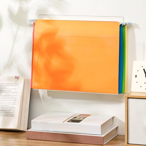 Wonderjune 2 Pcs 12 Inch Acrylic Wall File Holder Clear Tablet or Patient Chart Holder with Open Sides Medical Files Hanging Organizer for Wall Anchor Hardware for School Office Home(Square Style)