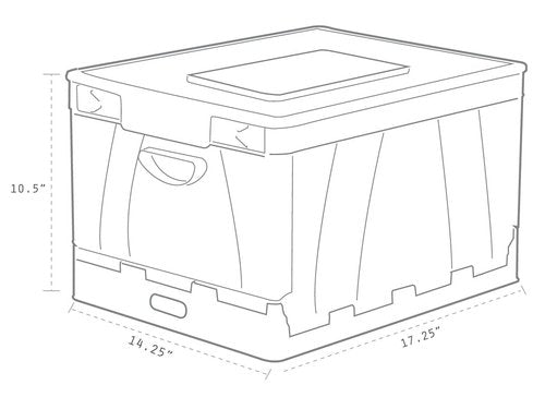 Storex Collapsible Crate with Lid, 9-1/2 Gallon, Black