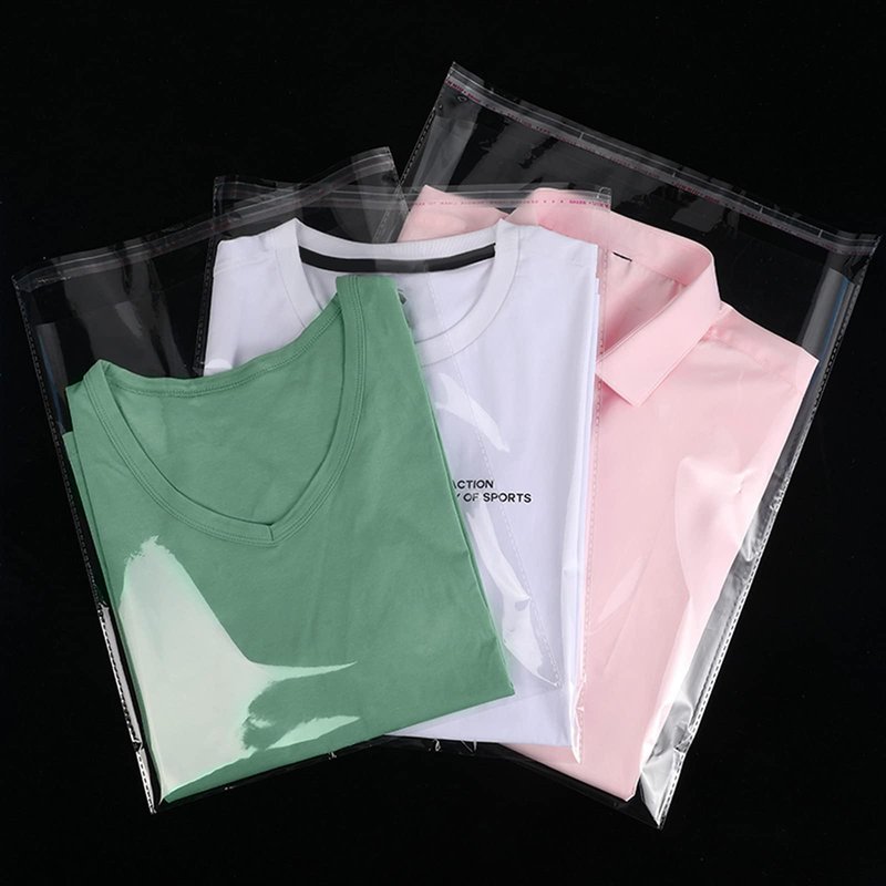 Clear Resealable Cellophane Plastic Bags Self Adhesive for Packaging Shirts, Clothing and Products,50 Pcs 11x15 Inches Self Sealing Cellophane Bags