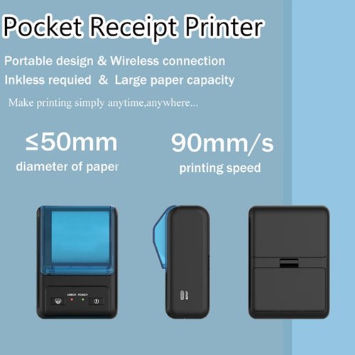 GZGYNADAST Bluetooth Receipt Printer, 58mm Mini Wireless POS Thermal Printer for Restaurant Sales Retail,Portable Pocket Bill Ticket Receipt Printer,only Compatible with Android/Windows