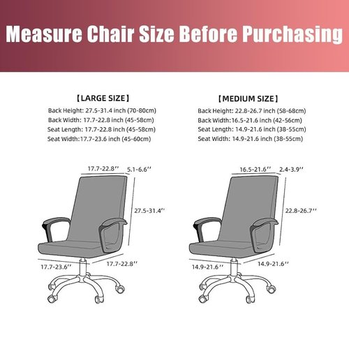 SARAFLORA 4 Pack Office Chair Cover, Stretchable Desk Chair Cover Removable Computer Chair Cover for Office Chair with Zipper Universal Spandex Rotating Chair Cover Anti-dust Chair Slipcover,Black