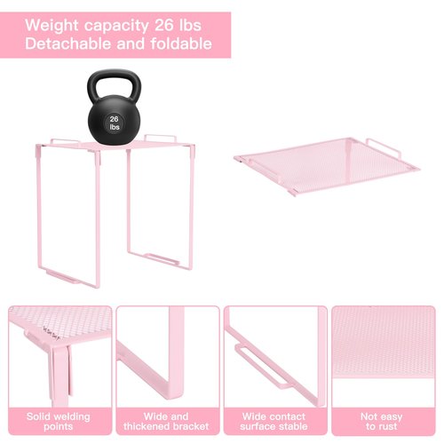 Locker Organizer and Accessories Kit, Includes Metal Locker Shelf, Magnetic Mirror, Pen Holder, Whiteboard, Markers, Magnets, Back to School Essentials Locker Decorations,Office,Gym Lockers (Pink)