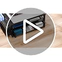 Simple Trending 20" W x 10" D Black Monitor Stand with Drawer & 2-Tier Design