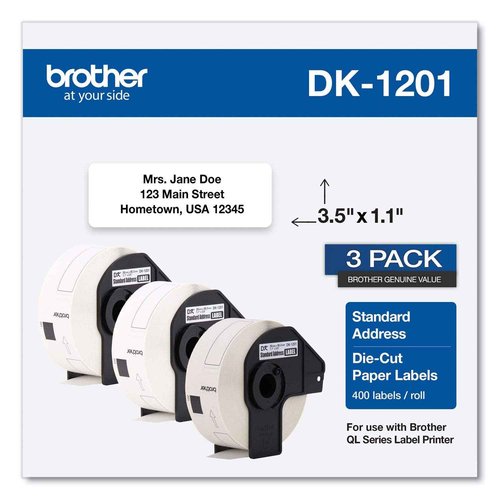 Brother Label Printer Genuine DK Label Rolls (DK-1201 & DK-12043PK)