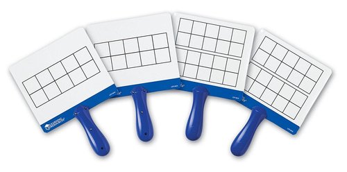 Learning Resources Magnetic Ten-Frame Answer Boards - Set of 4 with 100 Colorful counters/Discs, Ages 5+ | Grades K+ Giant Magnetic Ten Frame Boards Set, Math Manipulatives