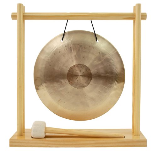My Little Pagoda Gong Stand - 8" to 10" Gongs, Includes Mallet, Wooden Stand, Perfect for Desktop, Sound Healing & Meditation