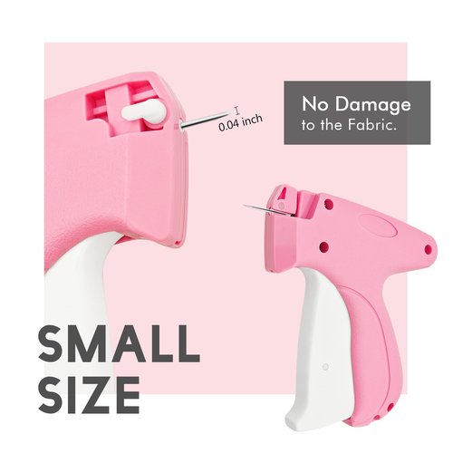 Stitch Gun for Clothes, Handheld Tagging Gun for Quick Clothing Fix, Sewing Kid Tag Attacher Gun, Includes 6 Needles, 500 Black Miniature Fasteners and 500 White Miniature Fasteners