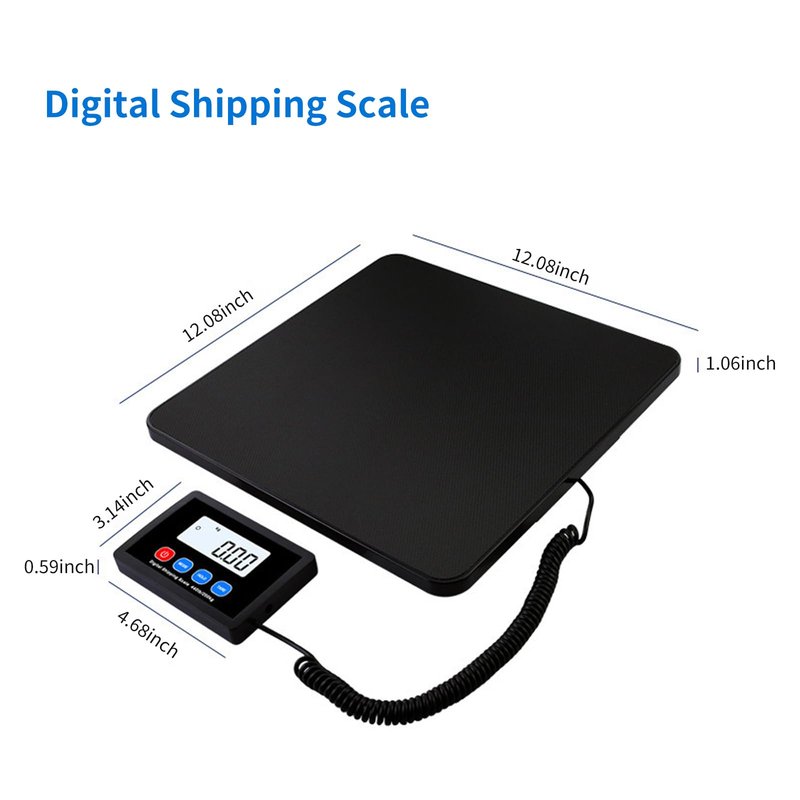 YFL Digital Shipping Postal Scale 440lb/200kg, High-Accuracy Package Scale with Hold & Tare, Large Backlit Display, for Mailing, Postage, Luggage, Warehouse – Battery & AC Adapter Included