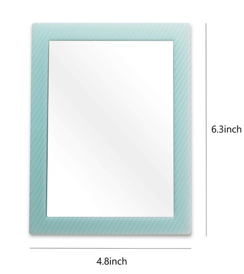 2 Pack Magnetic Locker Mirror for School Locker, Refrigerator, Office Cabinet, 6.3" x 4.8", Locker Accessories Rectangular Mirror (Soft Mint and White)