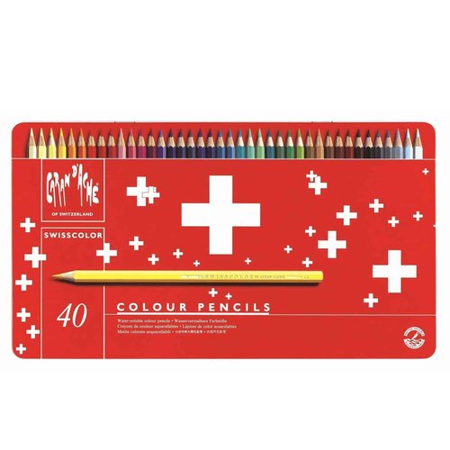 CREATIVE ART MATERIALS Swisscolor Pencils Metal Box, Set of 40 (1285.740)