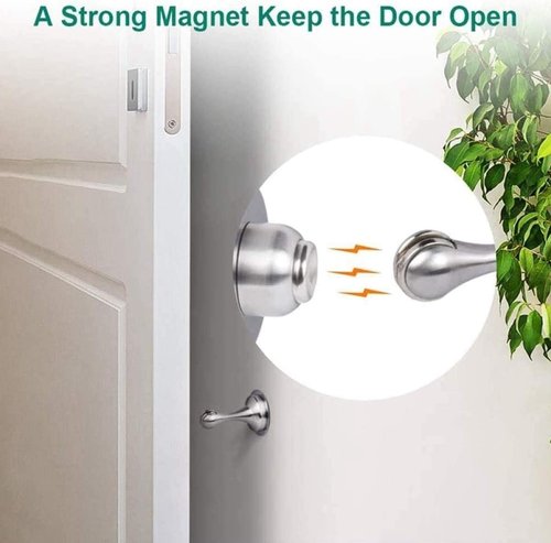 20 Pack Magnetic Door Stops, Wall Floor Mounted Door Stopper, Metal Heavy Duty Magnetic Doorstops Holder Protector for Home Office, Silver