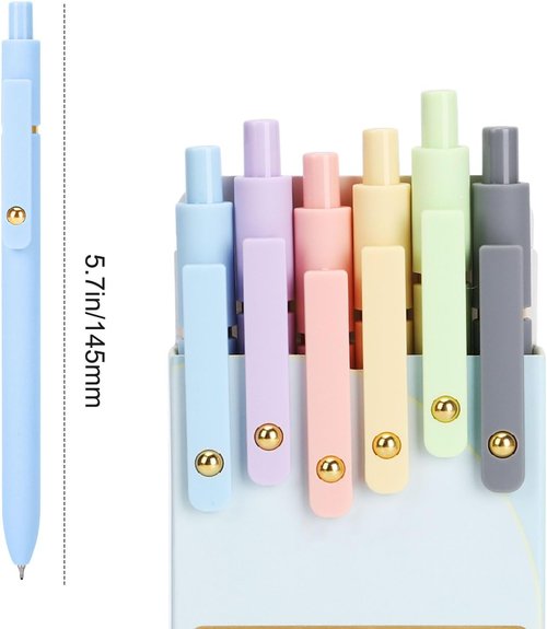 FIOVER Colorful Gel Pens - 6-Pack 0.7mm Smooth Writing Pens for Journaling & Note Taking | Aesthetic Morandi Colors