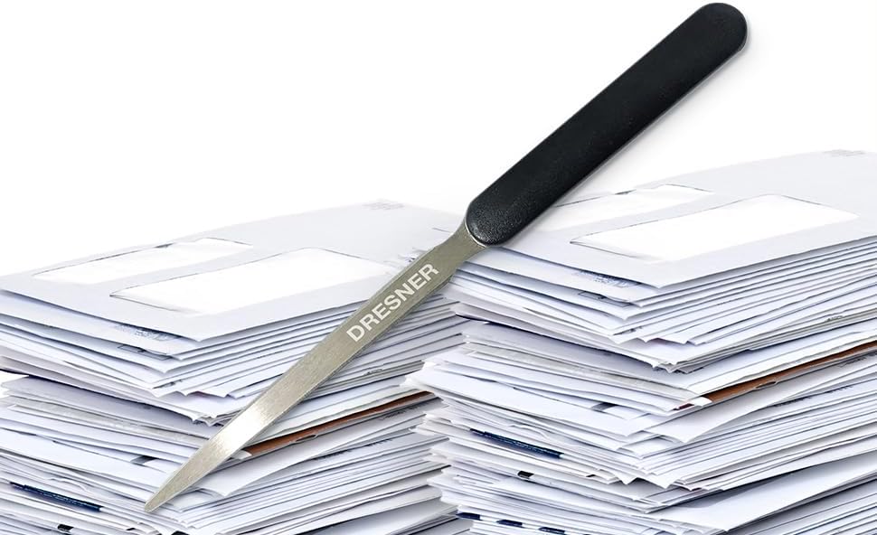 1 Lightweight Stainless Steel Letter Opener, 7.5 Inches Long and One-Piece Construction, Perfect Envelope, Mail and Letter Opener Envelope Slitter for The Home and Office.