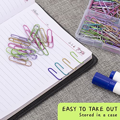 Colorful 240pcs Medium Paper Clips with Box - SOTMALTK, Color Variety