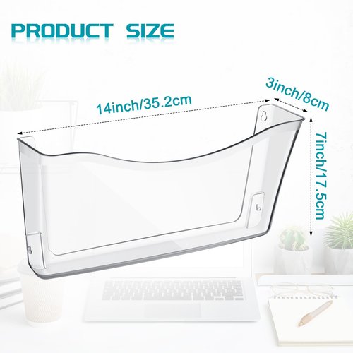 Colarr 12 Pcs Expandable Pocket Wall File Set Plastic Wall Mountable Space Saving Files Office Wall Organizer Wall Mount File Holder Wall Hanging File Organizer for Mail Letter Magazine (Clear)